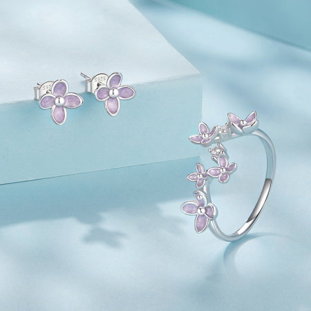 Set argint cu flori de liliac [2]