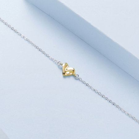 Set argint bratara glezna si cercei cu inimioare si Zirconia [8]