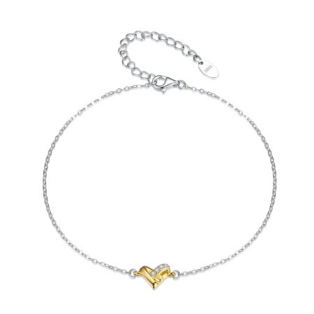 Set argint bratara glezna si cercei cu inimioare si Zirconia [9]