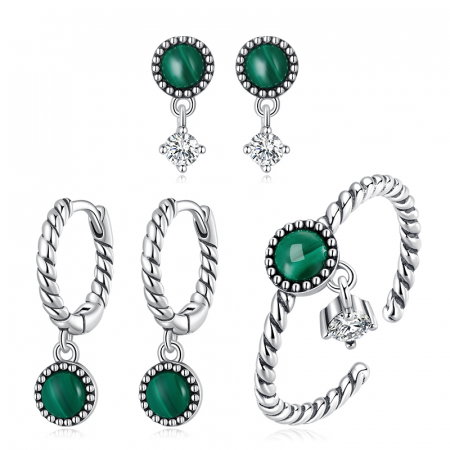 Set argint cu malachit [2]