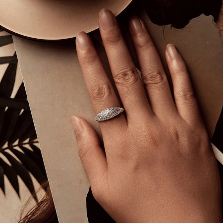 Set argint cu model floral [20]