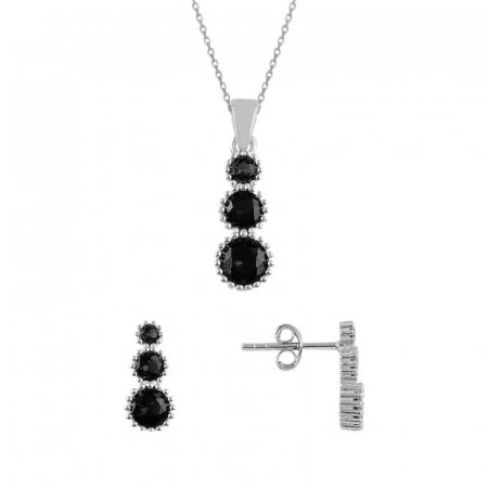 Set argint cu zirconii negre [0]