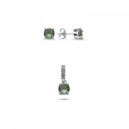 Set argint cu zirconii zultanit 6 mm [0]