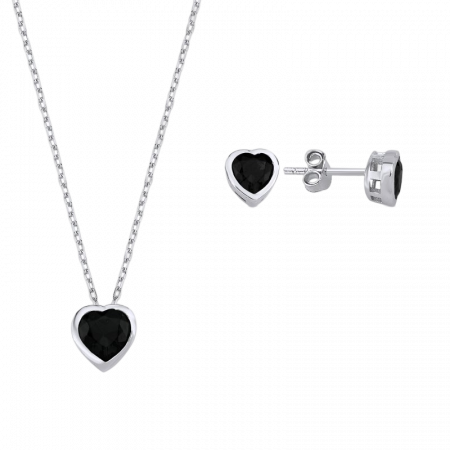 Set argint inimioare cu zirconii negre [0]