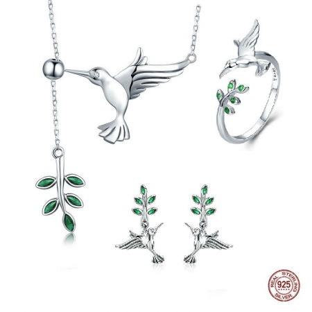 Set argint pasare colibri [0]