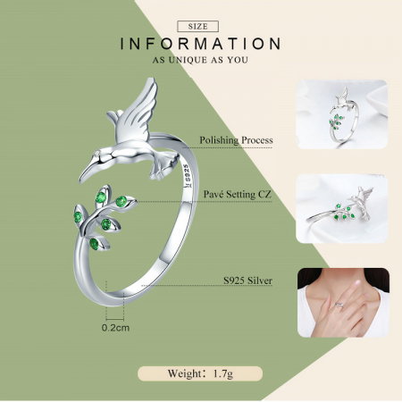 Set argint pasare colibri [27]