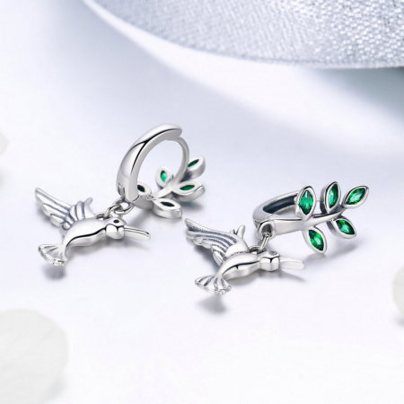 Set argint pasare colibri [6]