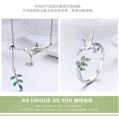 Set argint pasare colibri [3]