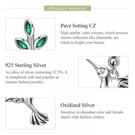 Set argint pasare colibri [9]