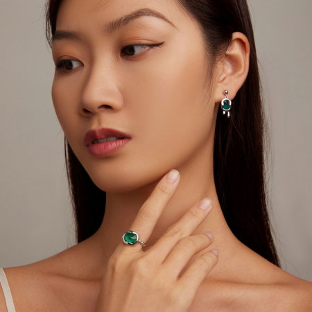 Set argint Picasso inel reglabil si cercei [2]