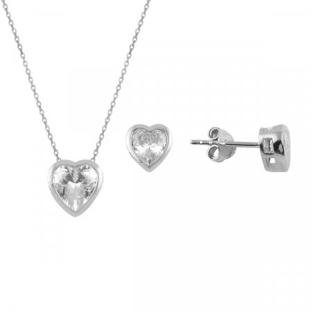 Set argint Solitaire cu inimioare [0]