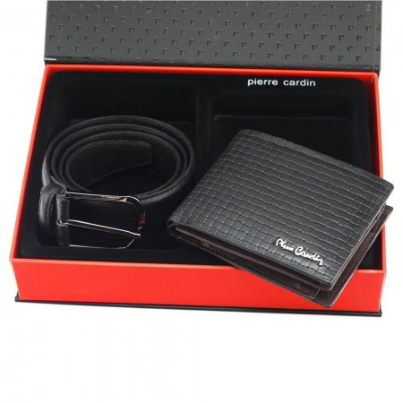 Set cadou barbati din piele naturala (portofel + curea) Pierre Cardin PORM801 [1]