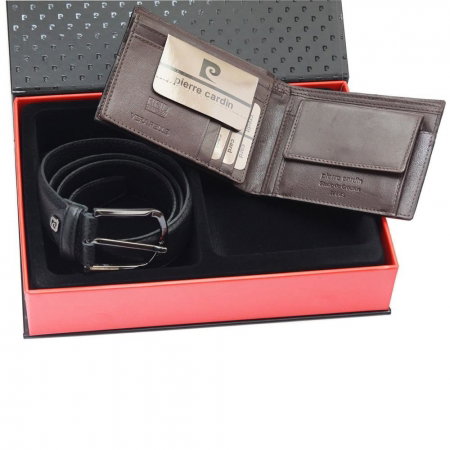 Set cadou barbati din piele naturala (portofel + curea) Pierre Cardin PORM801 [2]