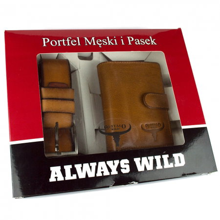 Set cadou barbati (portofel + curea) din piele naturala Wild BuffalO PORM636 [11]