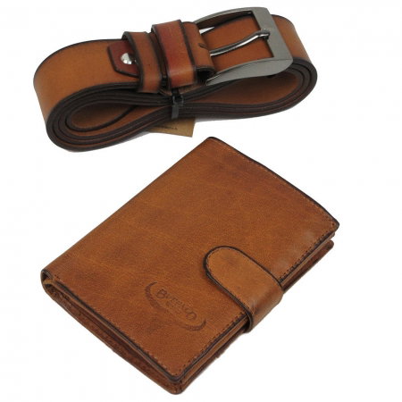 Set cadou barbati (portofel + curea) din piele naturala Wild BuffalO PORM636 [1]