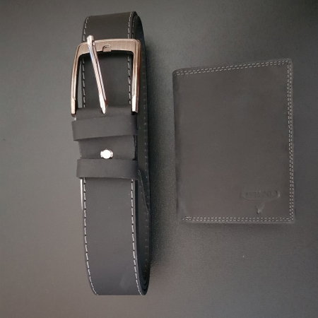 Set cadou barbati Wild BuffalO, portofel si curea din piele naturala, PORMG900 [12]