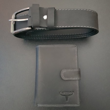 Set cadou barbati Wild BuffalO, portofel si curea din piele naturala, PORMG901 [22]