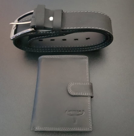 Set cadou barbati Wild BuffalO, portofel si curea din piele naturala, PORMG901 [37]