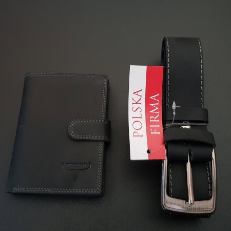 Set cadou barbati Wild BuffalO, portofel si curea din piele naturala, PORMG901 [24]