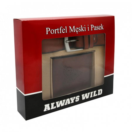 Set cadou barbati, portofel si curea din piele naturala, Wild, PORM808 [7]