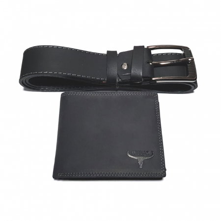 Set cadou barbati Wild BuffalO, portofel si curea din piele naturala, PORMG902 [0]