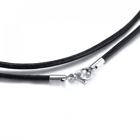 Snur sau bratara din piele cu inox 76 cm [2]