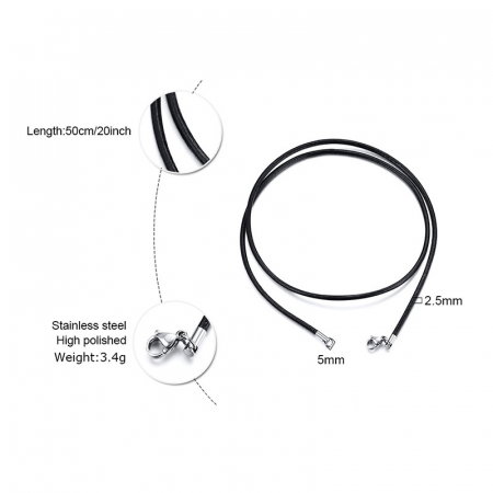 Snur sau bratara din piele cu inox 50 cm [3]