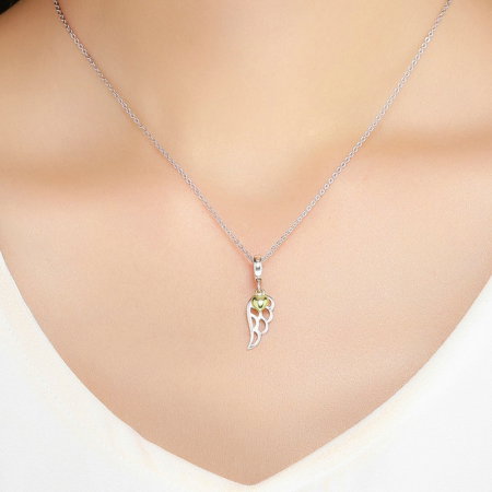 Talisman argint aripa de inger cu inimioara placat cu aur [5]