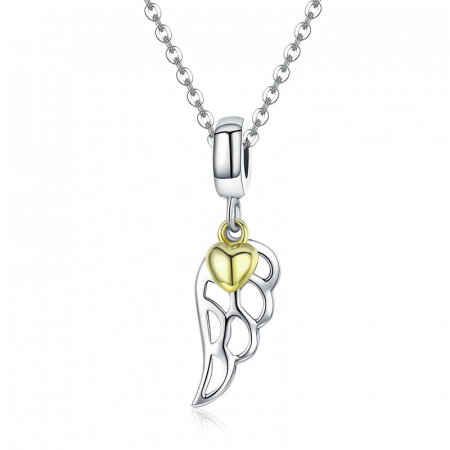 Talisman argint aripa de inger cu inimioara placat cu aur [7]