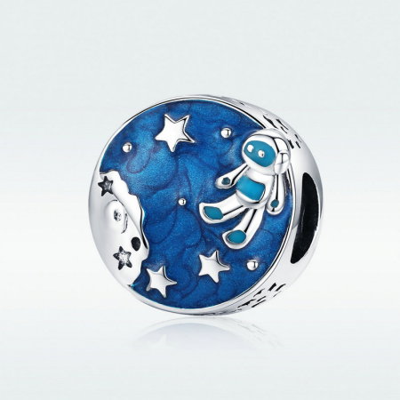 Talisman argint Astronaut in Spatiu [1]