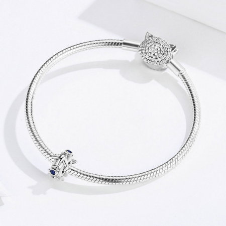 Talisman argint avion cu zirconii [3]