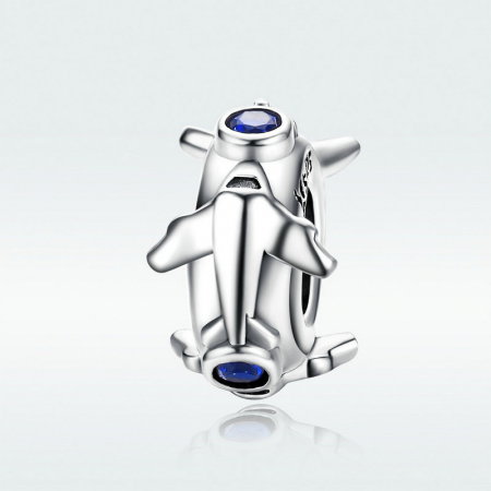 Talisman argint avion cu zirconii [4]