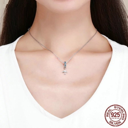 Talisman argint avion cu zirconii [4]