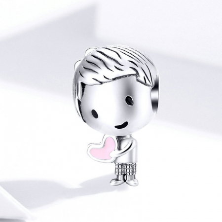 Talisman argint baitel cu inimioara [2]