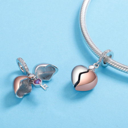 Talisman argint cheita inimii placat cu rodiu si aur roz [3]