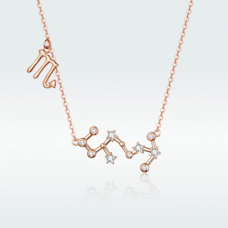 Colier argint Constelatia Scorpion placat cu aur roz [1]