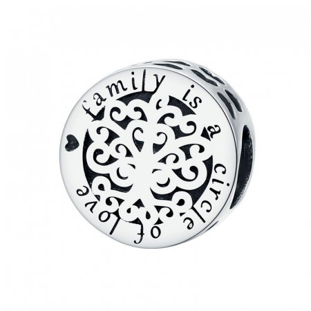 Talisman argint cu copacul vietii Family is a circle of love [0]