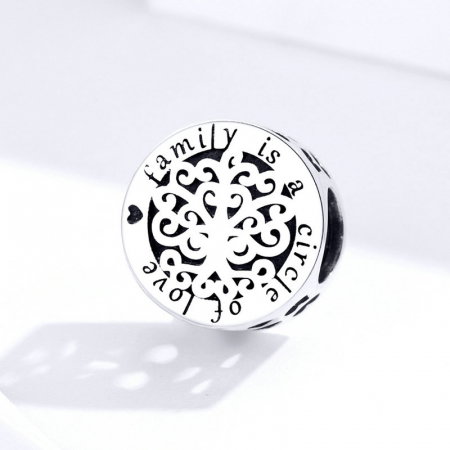 Talisman argint cu copacul vietii Family is a circle of love [2]