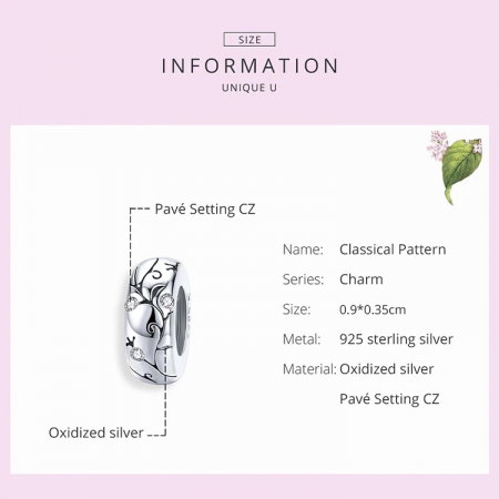 Talisman argint cu model floral si zirconii [3]