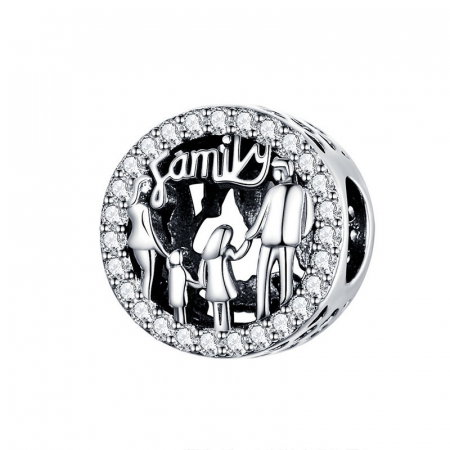 Talisman argint Family cu zirconii albe [0]