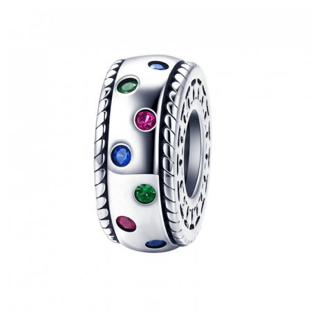 Talisman argint distantier cu zirconii colorate [0]