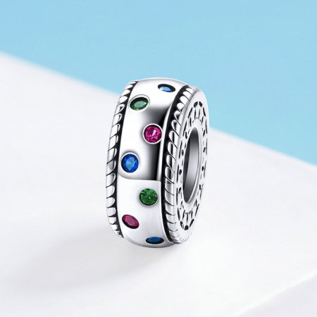 Talisman argint distantier cu zirconii colorate [1]