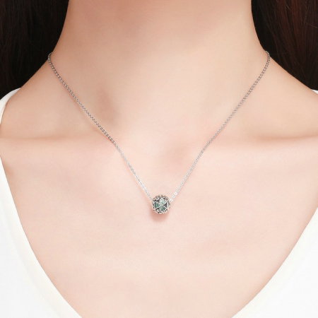 Talisman argint flori si fruze trifoi cu zirconii verzi [3]