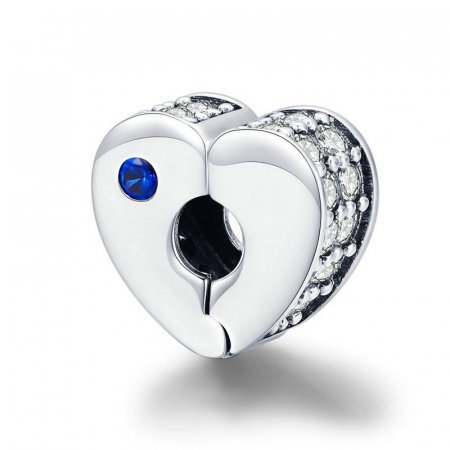 Talisman argint inima cu Clips si zirconii [0]