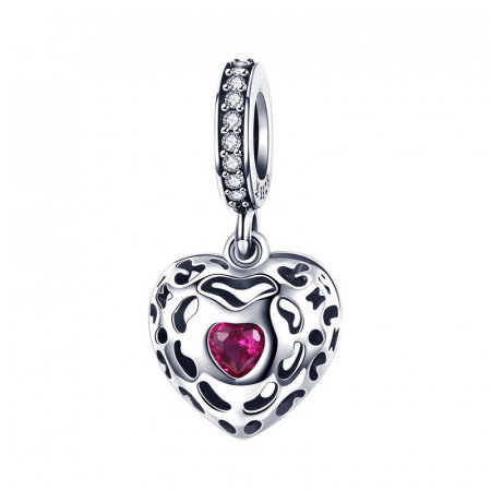 Talisman argint inima de zirconiu
