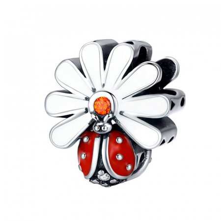 Talisman argint inima gargarita si crizantema [0]