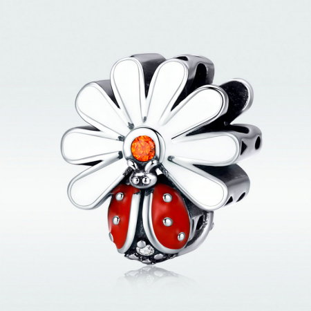 Talisman argint inima gargarita si crizantema [1]