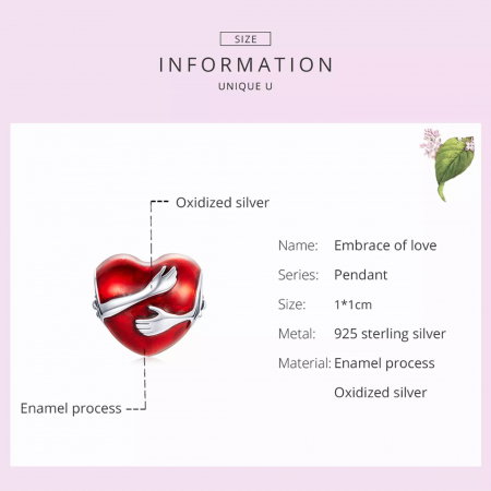 Talisman argint inima imbratisata love hug [3]