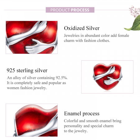 Talisman argint inima imbratisata love hug [4]