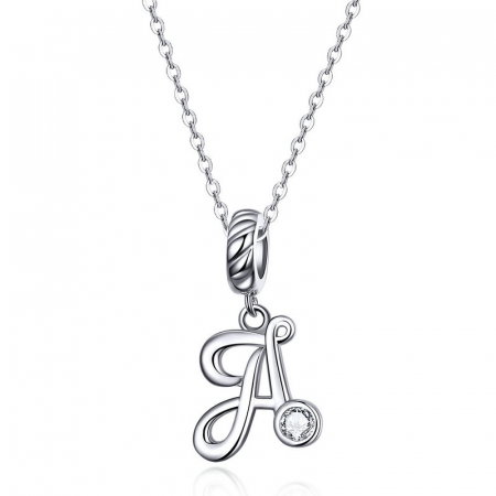Talisman argint litera A cu zirconiu [2]